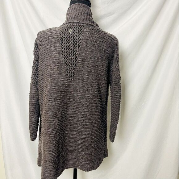 Prana Cardigan Woman's XS/S Wrap Open Knit Brown Organic Cotton Sweater Warm - Picture 4 of 9